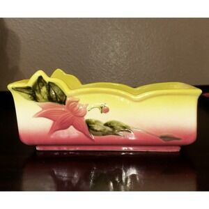 Vintage Hull Pottery Glossy Woodland W14 Planter Vase Pot Floral